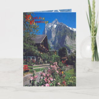Carte Voeux d'anniversaire - Parmi les montagnes