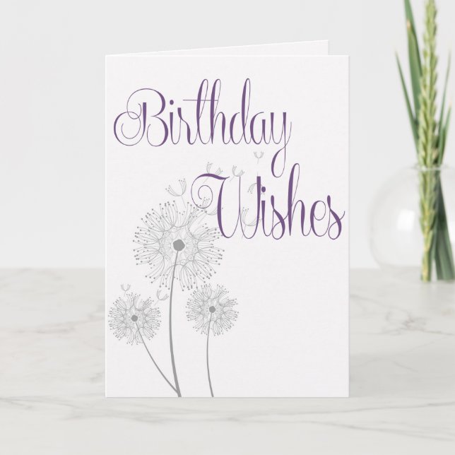 Carte Vœux d'anniversaire Pissenlit (Devant)