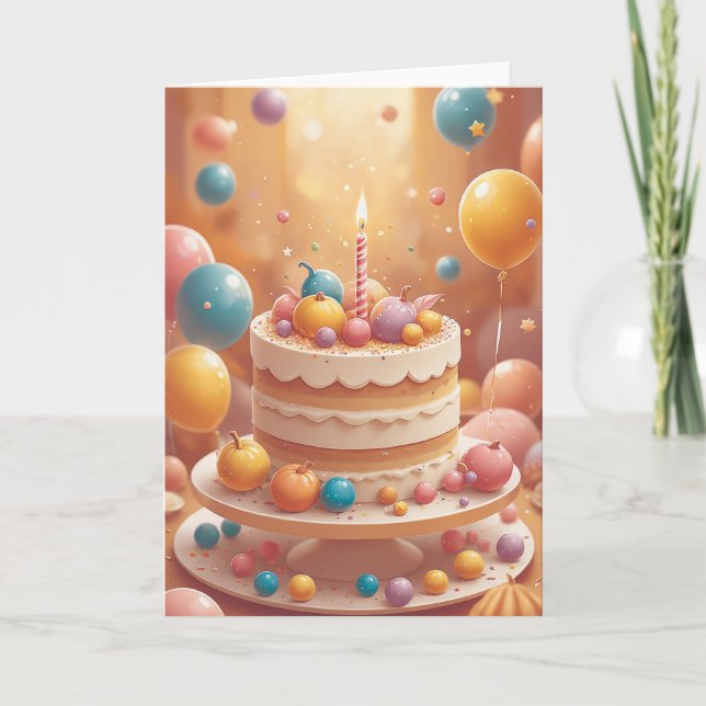 Carte Vœux d'anniversaire Pixel Power (Devant)