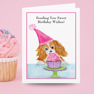 Carte Vœux d'anniversaire pour Cavalier King Charles Spa