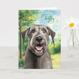 Carte Vœux d'anniversaire pour chien Louveteau Parc aux 
