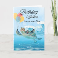Vœux d'anniversaire pour fils Ajouter un nom Tortu