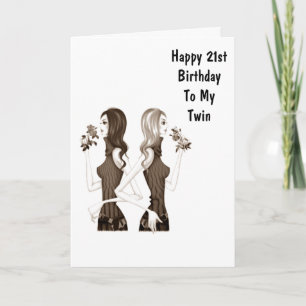 Carte Vœux d'anniversaire pour ma **soeur jumelle** **21
