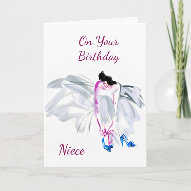 CARTE **VOEUX D'ANNIVERSAIRE POUR TA NIÈCE*** (Devant)
