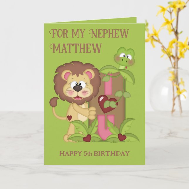 Carte Vœux d'anniversaire pour un neveu mignon comme un  (Fleur jaune)