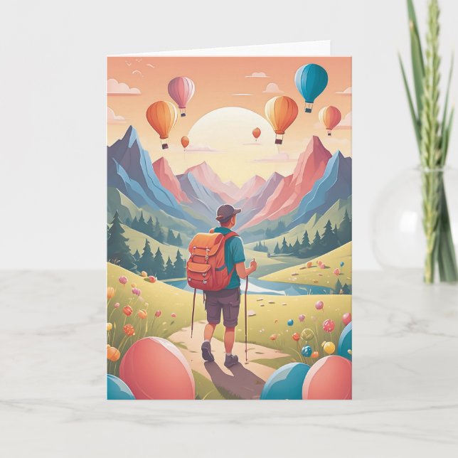 Carte Vœux d'anniversaire pour une aventure sauvage (Devant)