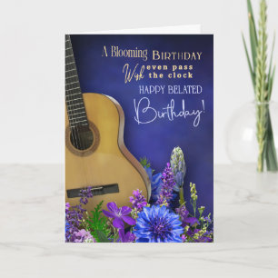 Carte Vœux d'anniversaire tardifs pour musicien