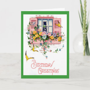 Carte Voeux d'anniversaire vintages