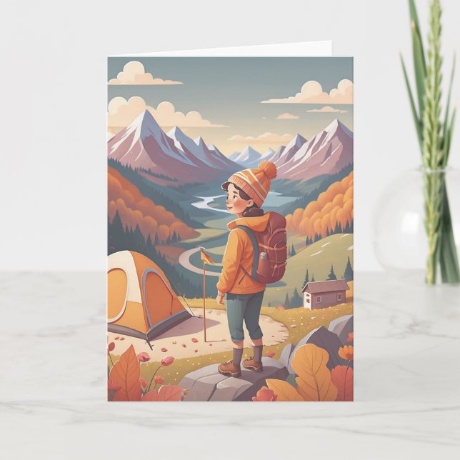 Carte Vœux d'aventure de camping (Devant)
