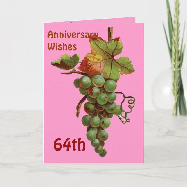 Carte Vœux de 64e anniversaire, personnalisables (Devant)