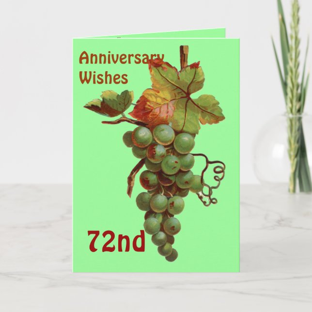 Carte Vœux de 72e anniversaire, personnalisables (Devant)
