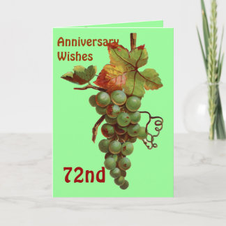Carte Vœux de 72e anniversaire, personnalisables