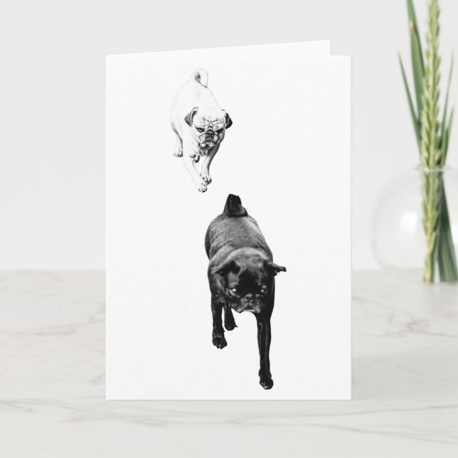 Carte Vœux de chaleur, duo de chiens gentils (Devant)