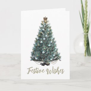 Carte Vœux de fête. Conception d'arbre de Noël