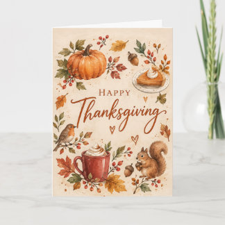 Carte Vœux de fête joyeuse de Thanksgiving