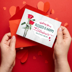 Carte Vœux de la Saint-Valentin et bénédictions pour vou