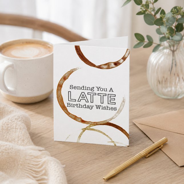 Carte Vœux de latte d'amant de café drôle (Add your own text greeting with the Design Tool if you wish)
