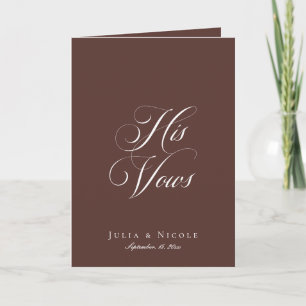 Carte Vœux de mariage calligraphiés classiques marron iv