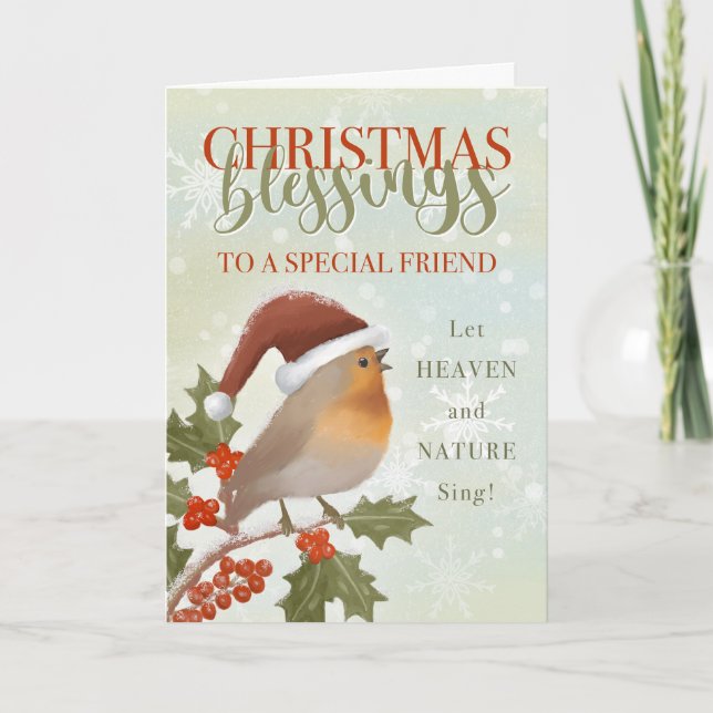 Carte Vœux de Noël à un ami  (Devant)