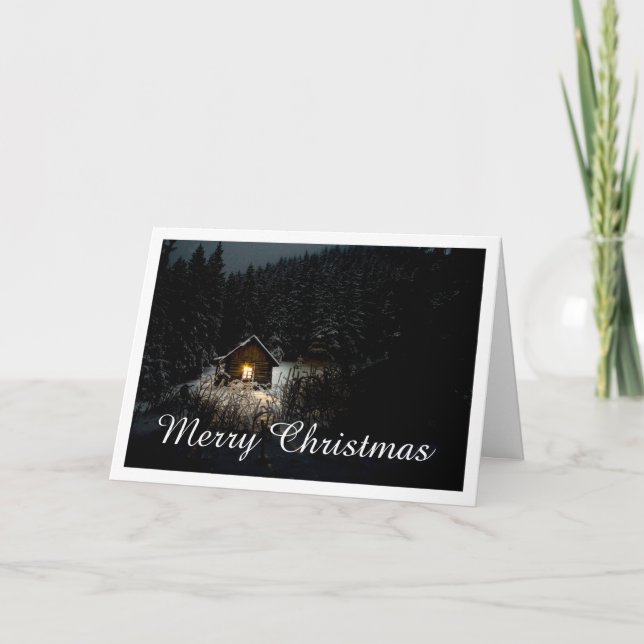 Carte Vœux de Noël avec Maison de Sorcière (Devant)