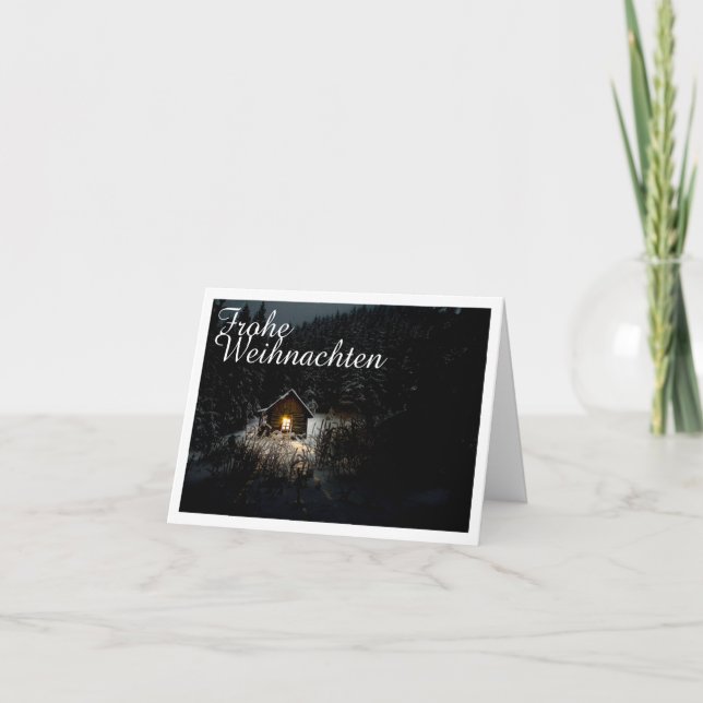 Carte Vœux de Noël avec maison de sorcière (Devant)