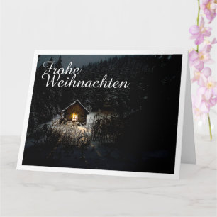 Carte Vœux de Noël avec maison de sorcière