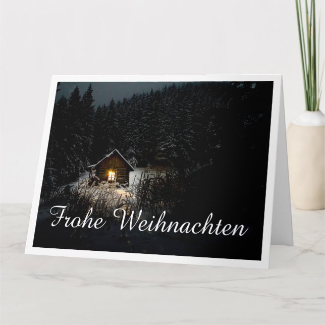 Carte Vœux de Noël avec maison de sorcière (Devant)