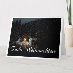 Carte Vœux de Noël avec maison de sorcière