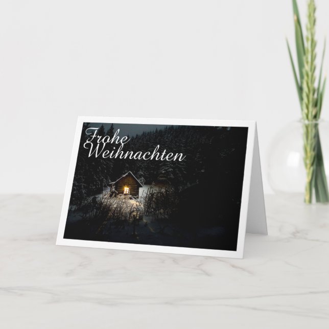 Carte Vœux de Noël avec maison de sorcière (Devant)