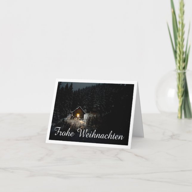 Carte Vœux de Noël avec maison de sorcière (Devant)