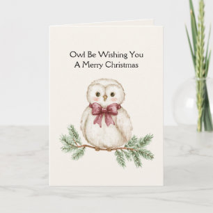 Carte Vœux de Noël de la chouette
