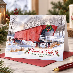 Carte Vœux de Noël de notre maison à la vôtre Pont couve