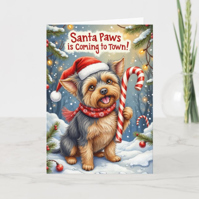 Carte Vœux de Noël de Santa Paws Affenpinscher (Devant)