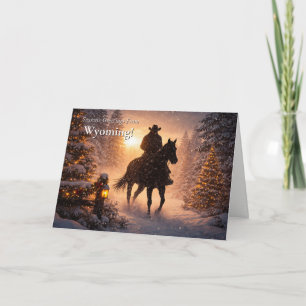 Carte Vœux de Noël du Wyoming Cowboy