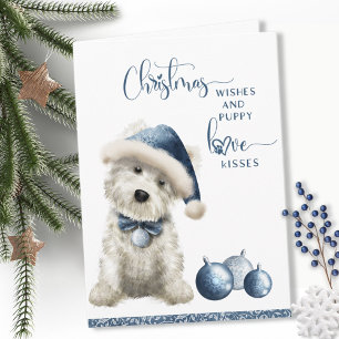 Carte Voeux de Noël, Mignonne Westie Puppy Fun Noël