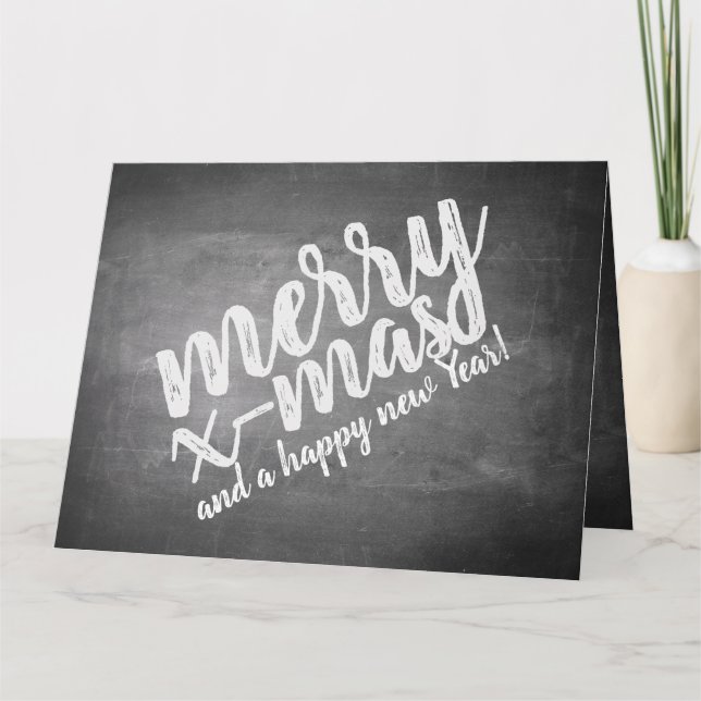 Carte Vœux de Noël sur le tableau noir (Devant)