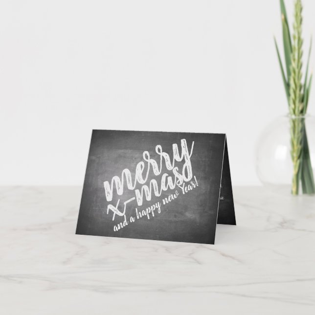 Carte Vœux de Noël sur le tableau noir (Devant)