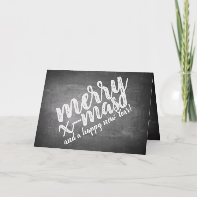 Carte Vœux de Noël sur le tableau noir (Devant)