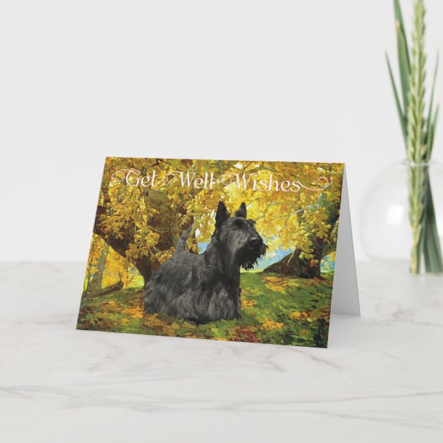 Carte Vœux de rétablissement pour Terrier Écossais (Devant)