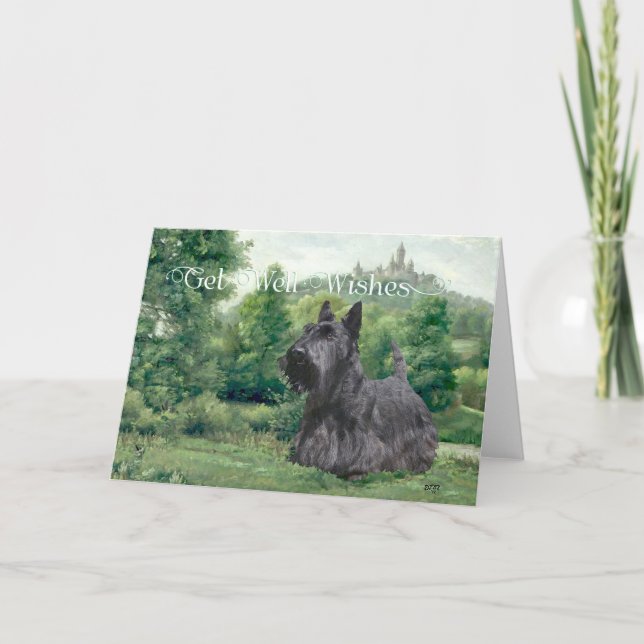Carte Vœux de rétablissement pour Terrier Écossais (Devant)