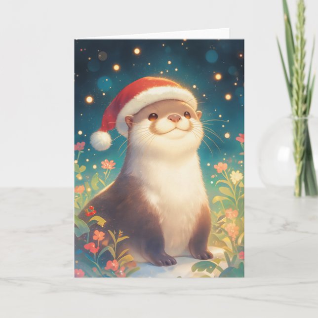 Carte Vœux de saison de la part de la loutre (Devant)
