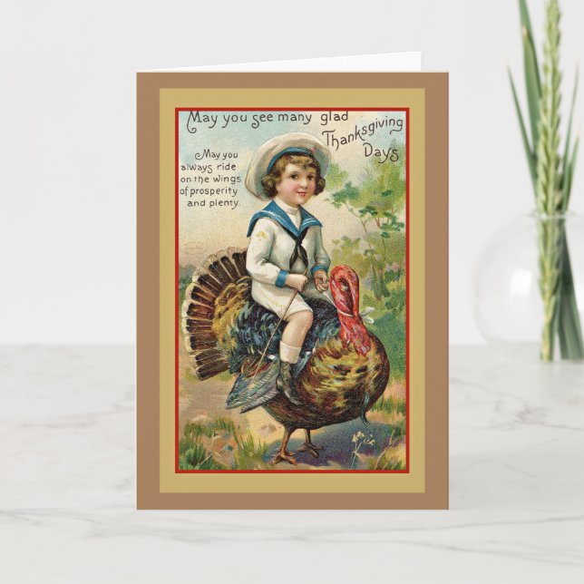 Carte Vœux de Thanksgiving vintage (Devant)