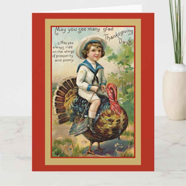 Carte Vœux de Thanksgiving vintage (Devant)
