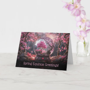 Carte Vœux d'équinoxe de printemps avec de jolies fleurs