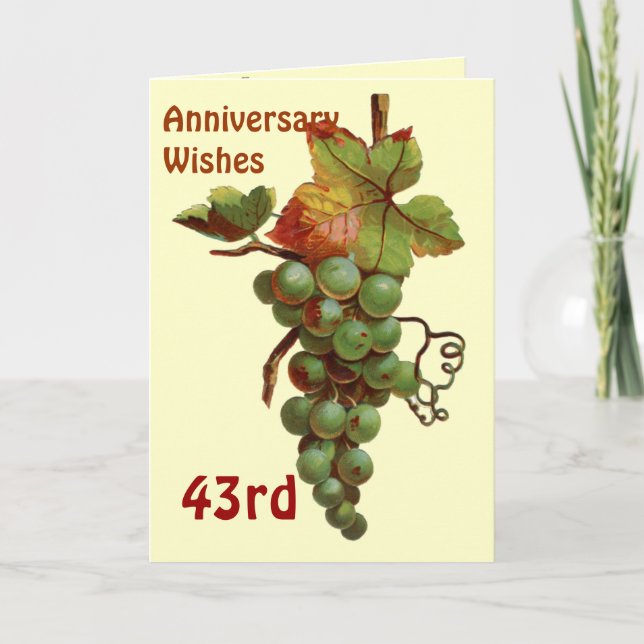 Carte Voeux du 43e anniversaire, personnalisables (Devant)