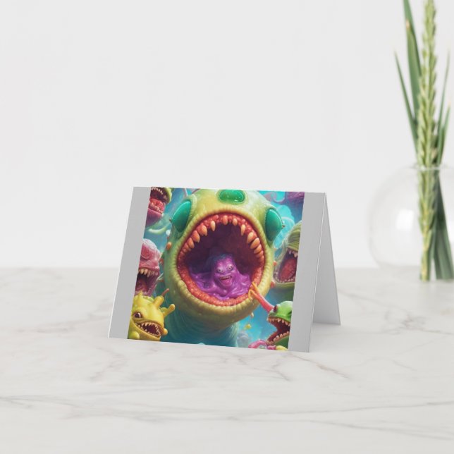 Carte Voeux du monde : Bizarre Alien Anniversaire (Devant)