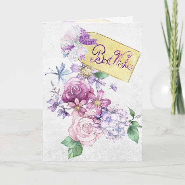 Carte Vœux Floraux Vintage (Devant)