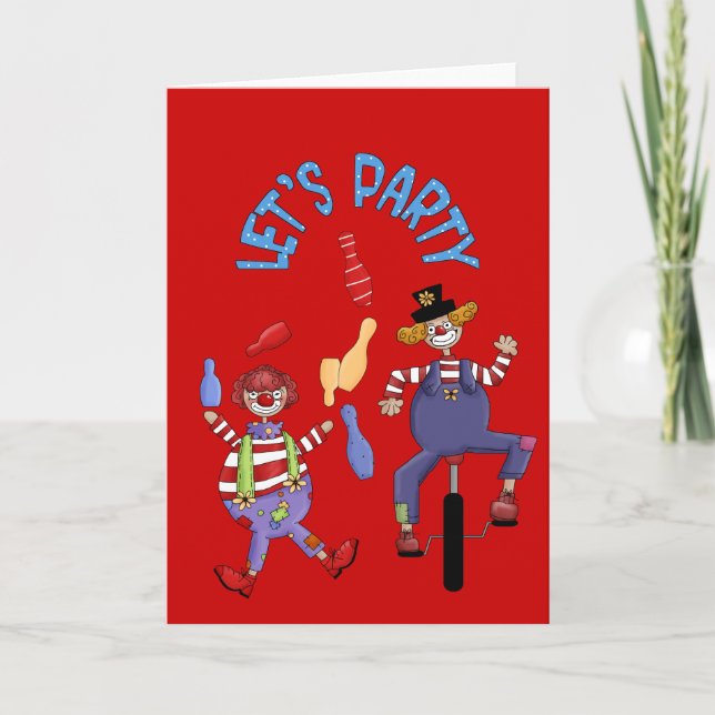 Carte Vœux joyeux anniversaire Clown de cirque (Devant)