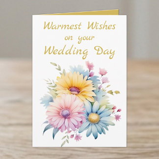 Carte Vœux les plus chaleureux fleurs de mariage jour en