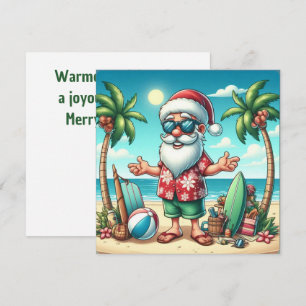 Carte Voeux les plus chauds Tropical Père Noël